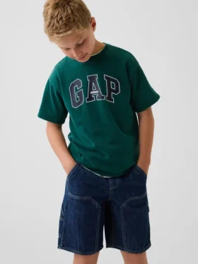Dziecięcy T-shirt z grubej bawełny o luźnym kroju z Gap Logo