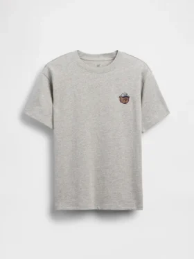 Dziecięcy T-shirt z grubej bawełny o luźnym kroju z Gap Logo