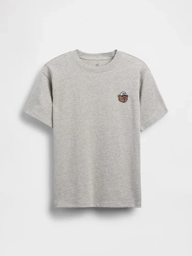 Dziecięcy T-shirt z grubej bawełny o luźnym kroju z Gap Logo