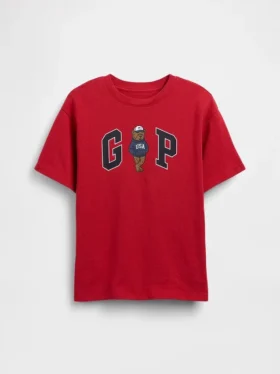 Dziecięcy T-shirt z grubej bawełny o luźnym kroju z Gap Logo