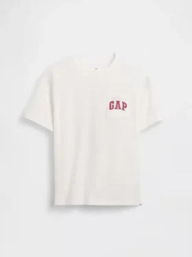 Dziecięcy T-shirt z grubej bawełny o luźnym kroju z Gap Logo