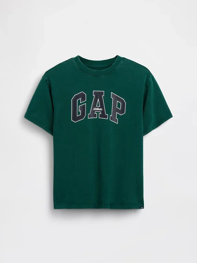 Dziecięcy T-shirt z grubej bawełny o luźnym kroju z Gap Logo