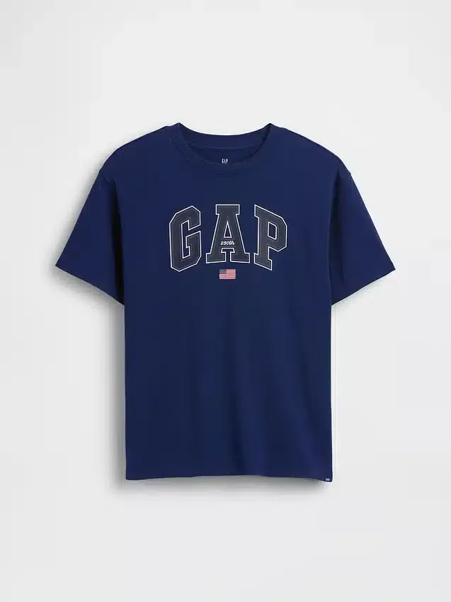 Dziecięcy T-shirt z grubej bawełny o luźnym kroju z Gap Logo