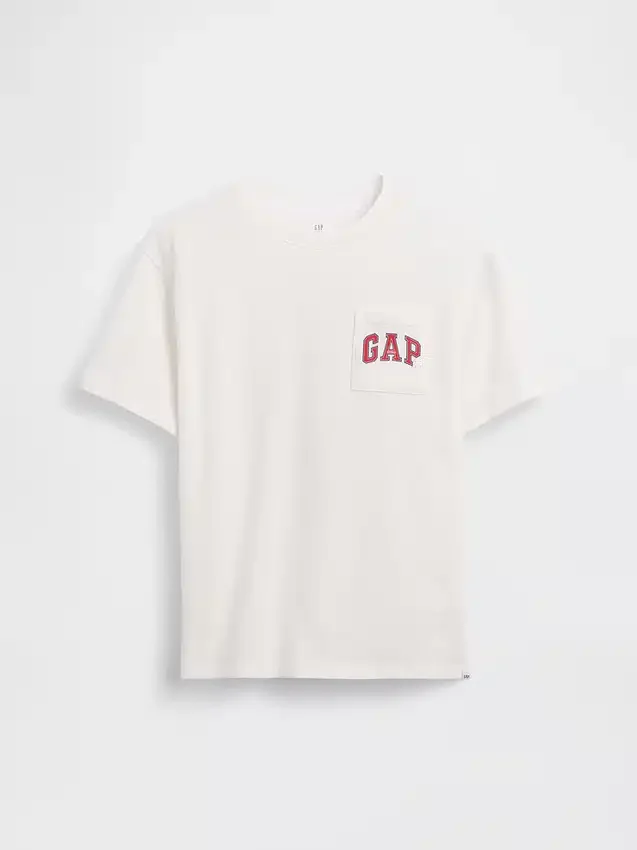 Dziecięcy T-shirt z grubej bawełny o luźnym kroju z Gap Logo