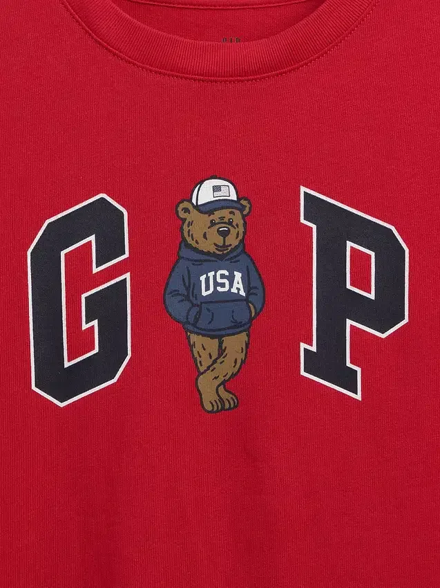 Dziecięcy T-shirt z grubej bawełny o luźnym kroju z Gap Logo