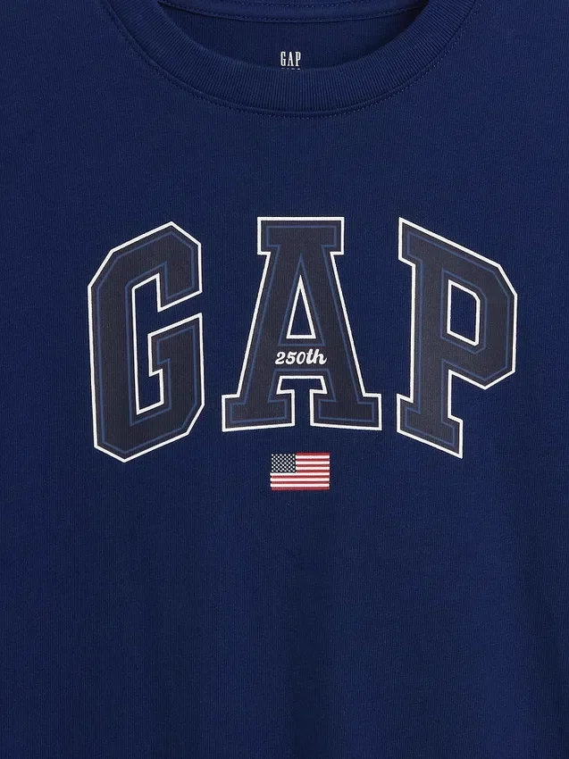 Dziecięcy T-shirt z grubej bawełny o luźnym kroju z Gap Logo