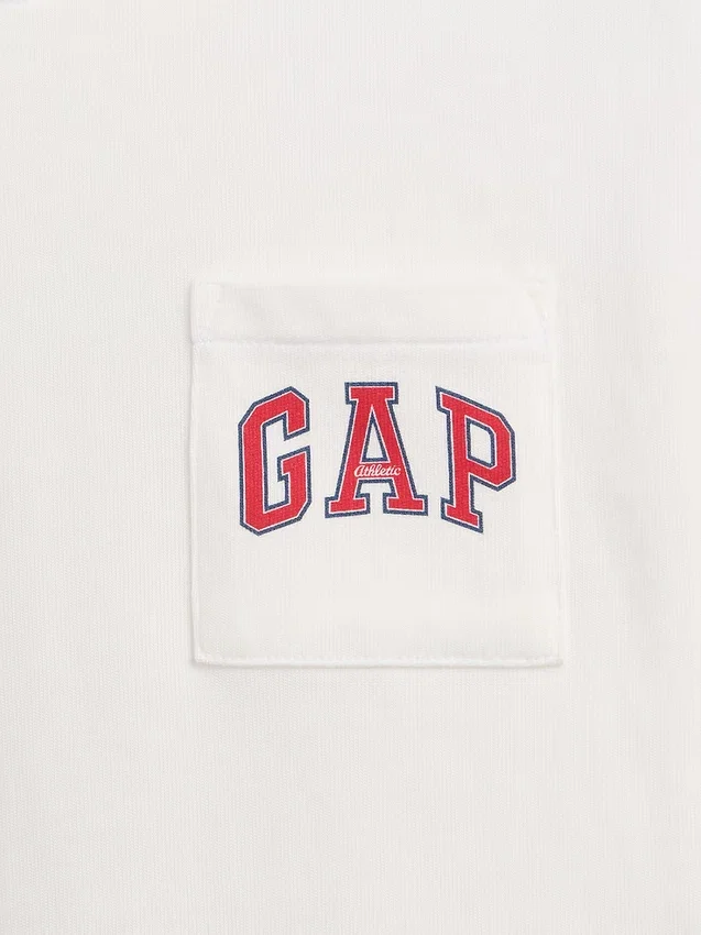 Dziecięcy T-shirt z grubej bawełny o luźnym kroju z Gap Logo