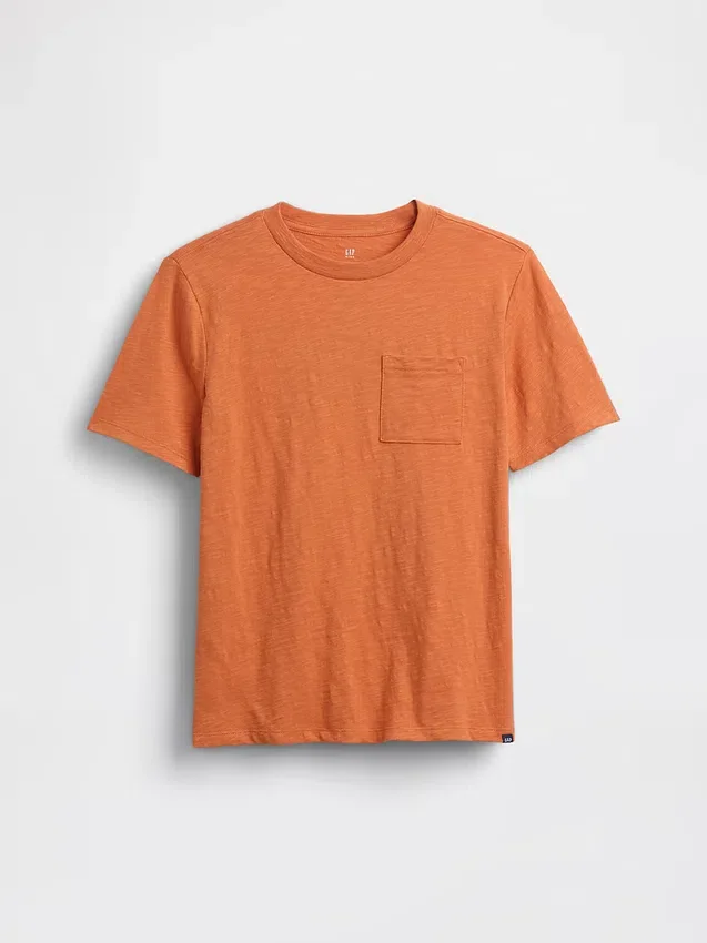 Dziecięcy T-shirt z kieszenią z bawełny organicznej