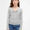 Dziecięcy T-shirt z kokardką przy szyi