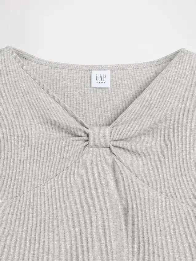 Dziecięcy T-shirt z kokardką przy szyi