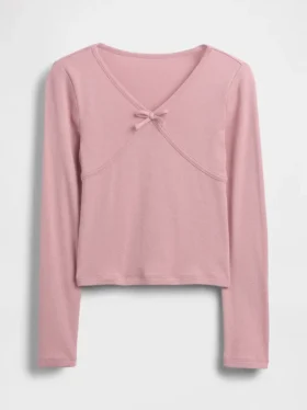 Dziecięcy T-shirt z kokardką z przodu