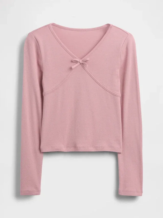 Dziecięcy T-shirt z kokardką z przodu