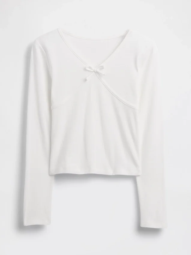 Dziecięcy T-shirt z kokardką z przodu