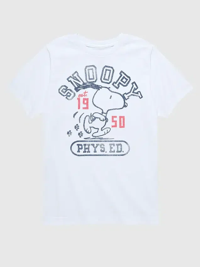 Dziecięcy T-shirt z krótkim rękawem „Peanuts Snoopy Phys Ed”