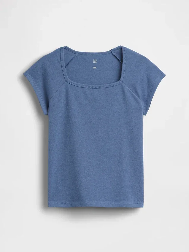 Dziecięcy T-shirt z kwadratowym dekoltem