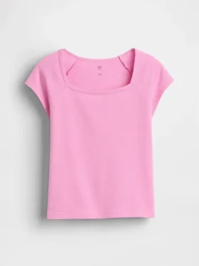 Dziecięcy T-shirt z kwadratowym dekoltem