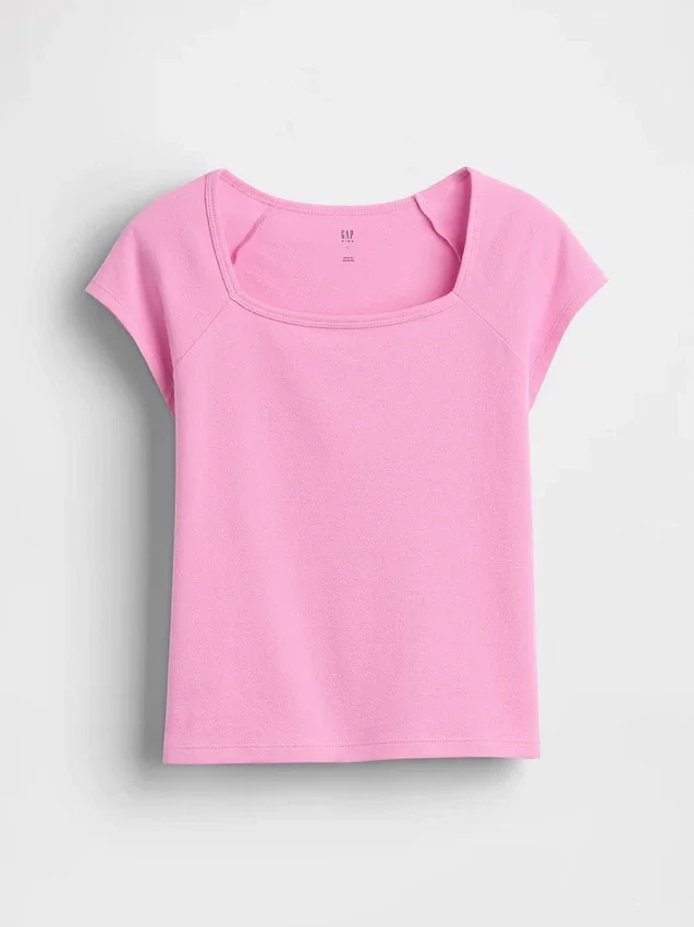 Dziecięcy T-shirt z kwadratowym dekoltem