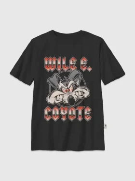 Dziecięcy T-shirt z metalicznym nadrukiem Wile E. z serii Looney Tunes