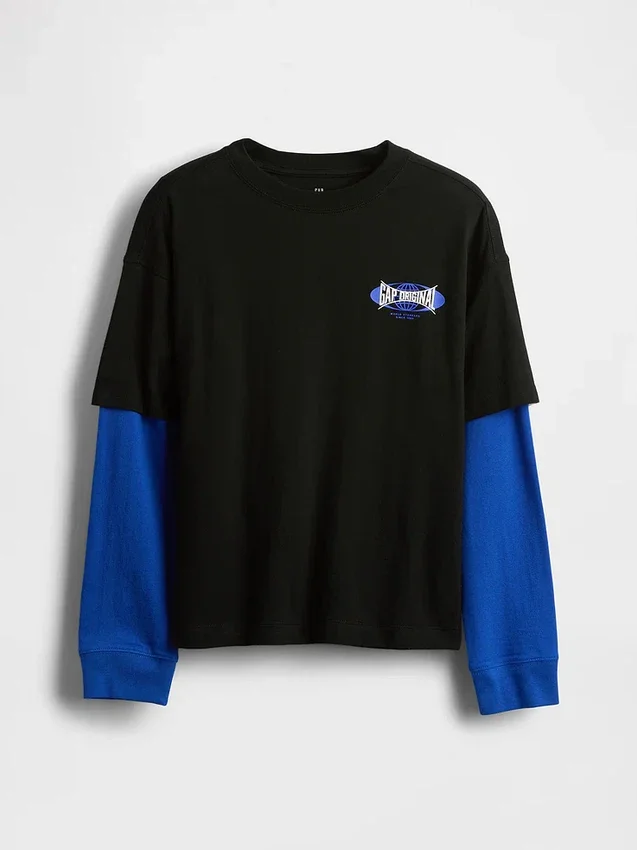 Dziecięcy T-shirt z nadrukiem 2 w 1