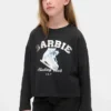Dziecięcy T-shirt z nadrukiem Barbie w stylu oversize