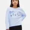 Dziecięcy T-shirt z nadrukiem Barbie w stylu oversize