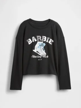 Dziecięcy T-shirt z nadrukiem Barbie w stylu oversize