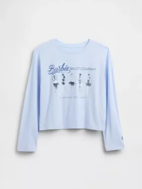 Dziecięcy T-shirt z nadrukiem Barbie w stylu oversize