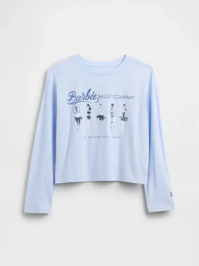 Dziecięcy T-shirt z nadrukiem Barbie w stylu oversize