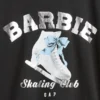 Dziecięcy T-shirt z nadrukiem Barbie w stylu oversize