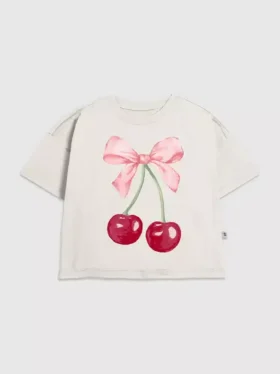 Dziecięcy T-shirt z nadrukiem „Cherry Bow”