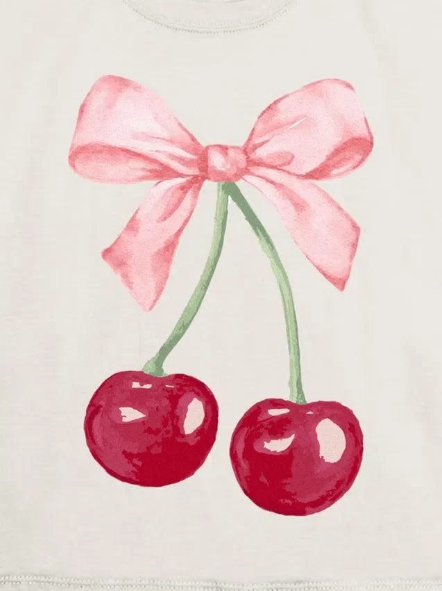 Dziecięcy T-shirt z nadrukiem „Cherry Bow”