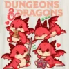 Dziecięcy T-shirt z nadrukiem „Dungeons and Dragons Chibi”