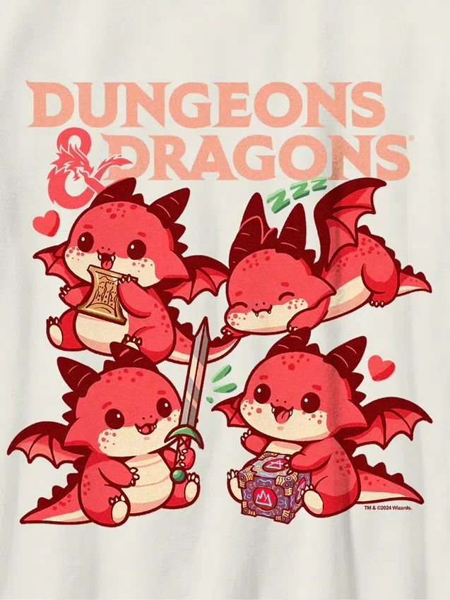 Dziecięcy T-shirt z nadrukiem „Dungeons and Dragons Chibi”