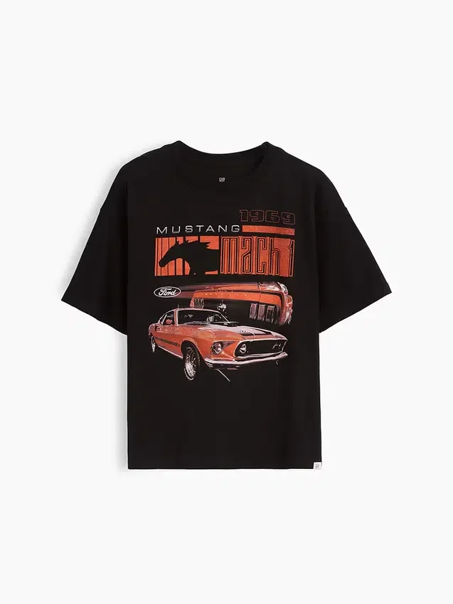 Dziecięcy T-shirt z nadrukiem „Formuła 1” w stylu oversize