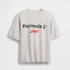Dziecięcy T-shirt z nadrukiem „Formuła 1” w stylu oversize