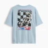 Dziecięcy T-shirt z nadrukiem „Formuła 1” w stylu oversize