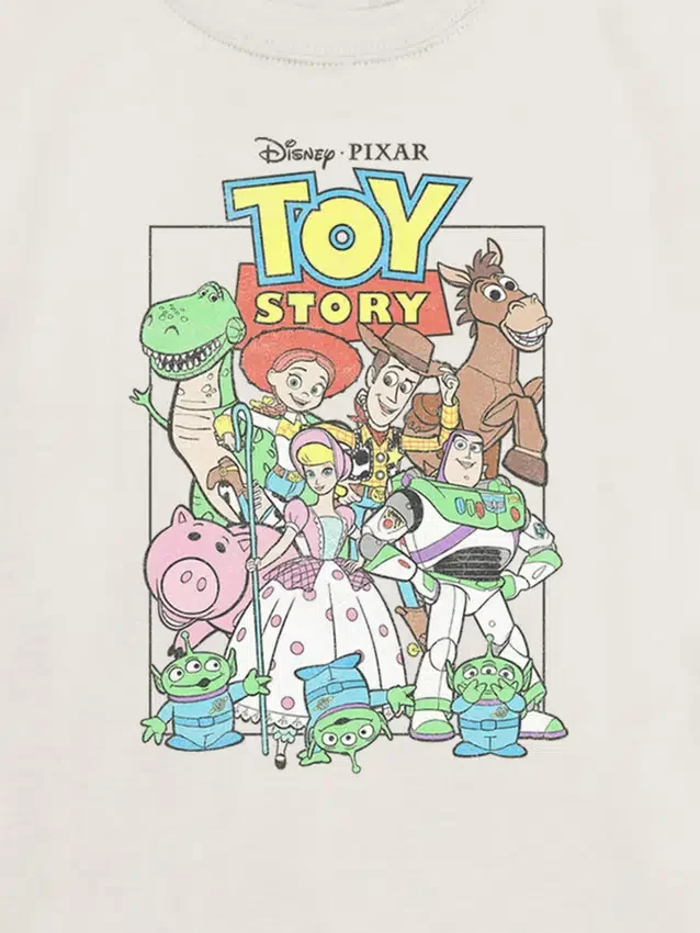 Dziecięcy T-shirt z nadrukiem grupy z filmu „Toy Story” w stylu vintage