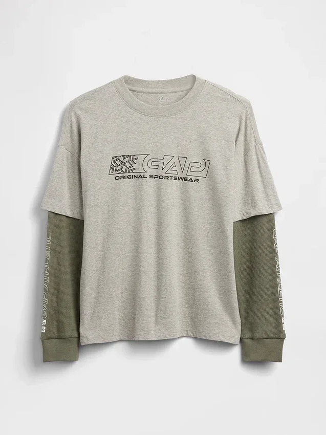 Dziecięcy T-shirt z nadrukiem i logo 2 w 1