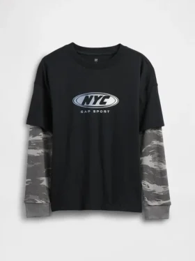 Dziecięcy T-shirt z nadrukiem i logo 2 w 1