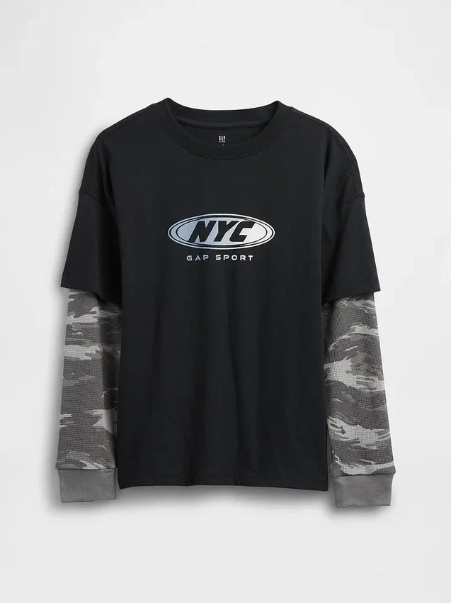 Dziecięcy T-shirt z nadrukiem i logo 2 w 1