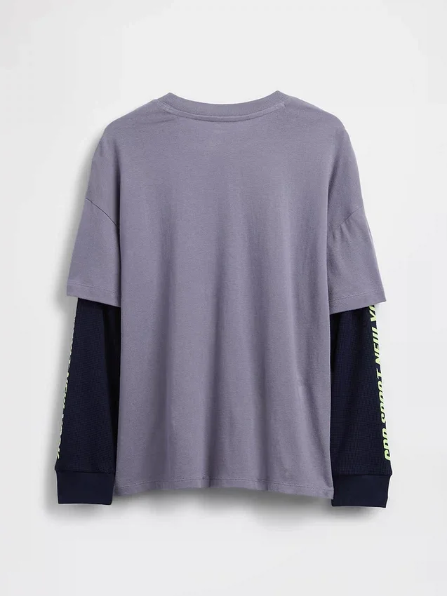 Dziecięcy T-shirt z nadrukiem i logo 2 w 1