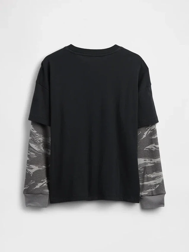 Dziecięcy T-shirt z nadrukiem i logo 2 w 1