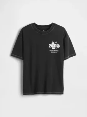 Dziecięcy T-shirt z nadrukiem o luźnym kroju