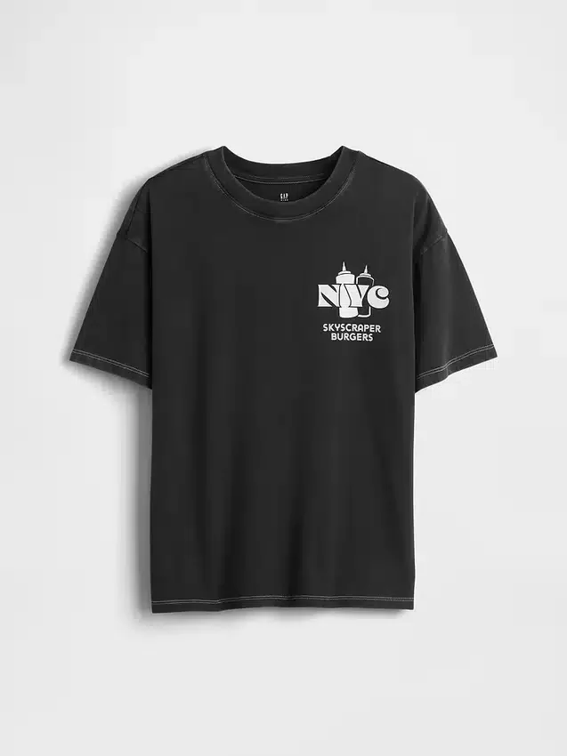 Dziecięcy T-shirt z nadrukiem o luźnym kroju