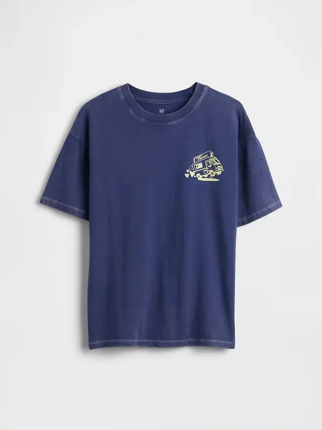Dziecięcy T-shirt z nadrukiem o luźnym kroju