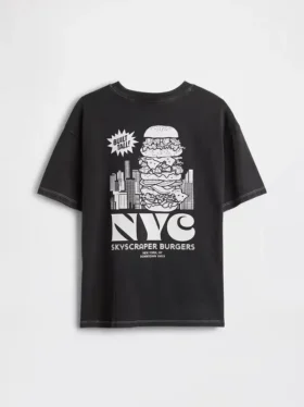 Dziecięcy T-shirt z nadrukiem o luźnym kroju