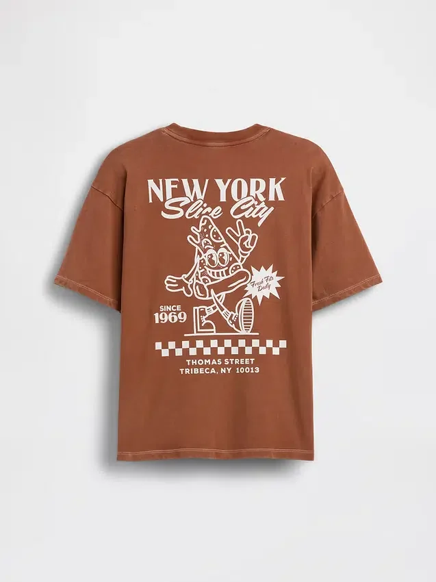 Dziecięcy T-shirt z nadrukiem o luźnym kroju