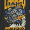 Dziecięcy T-shirt z nadrukiem „Rabbit Racer” z serii Looney Tunes