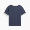 Dziecięcy T-shirt z nadrukiem „Relaxed New York” z paskiem w stylu ringer