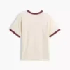 Dziecięcy T-shirt z nadrukiem „Relaxed New York” z paskiem w stylu ringer